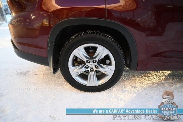 2015 Toyota Highlander Limited Platinum / AWD / Heated & Cooled Leather Seats / Heated Steering Wheel / JBL Speakers / NAV / Panoramic Sunroof / Adaptive Cruise / Lane Departure & Blind Spot / Rear Captain Chairs / 3rd Row / Tow Pkg Anchorage AK