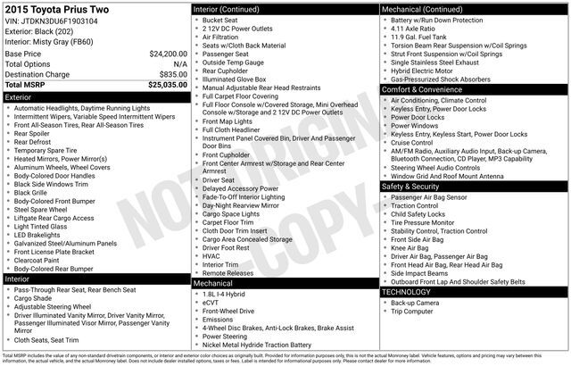 2015 Toyota Prius Two Raleigh NC