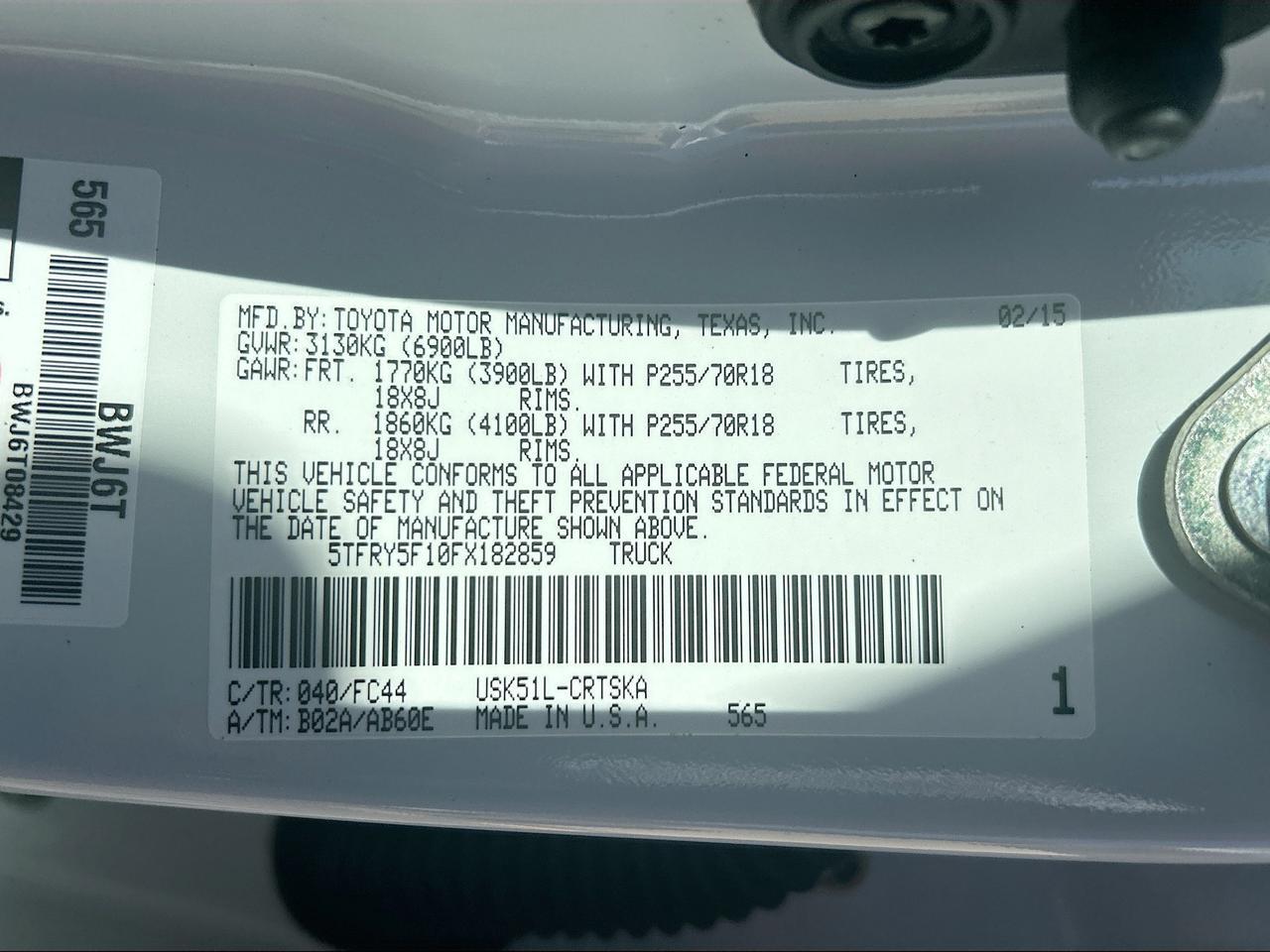 2015 Toyota Tundra 2WD Truck Double Cab 5.7L V8 6-Spd AT SR5 Venice FL