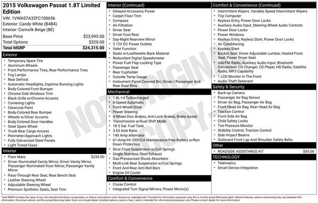 2015 Volkswagen Passat 1.8T Limited Edition Raleigh NC