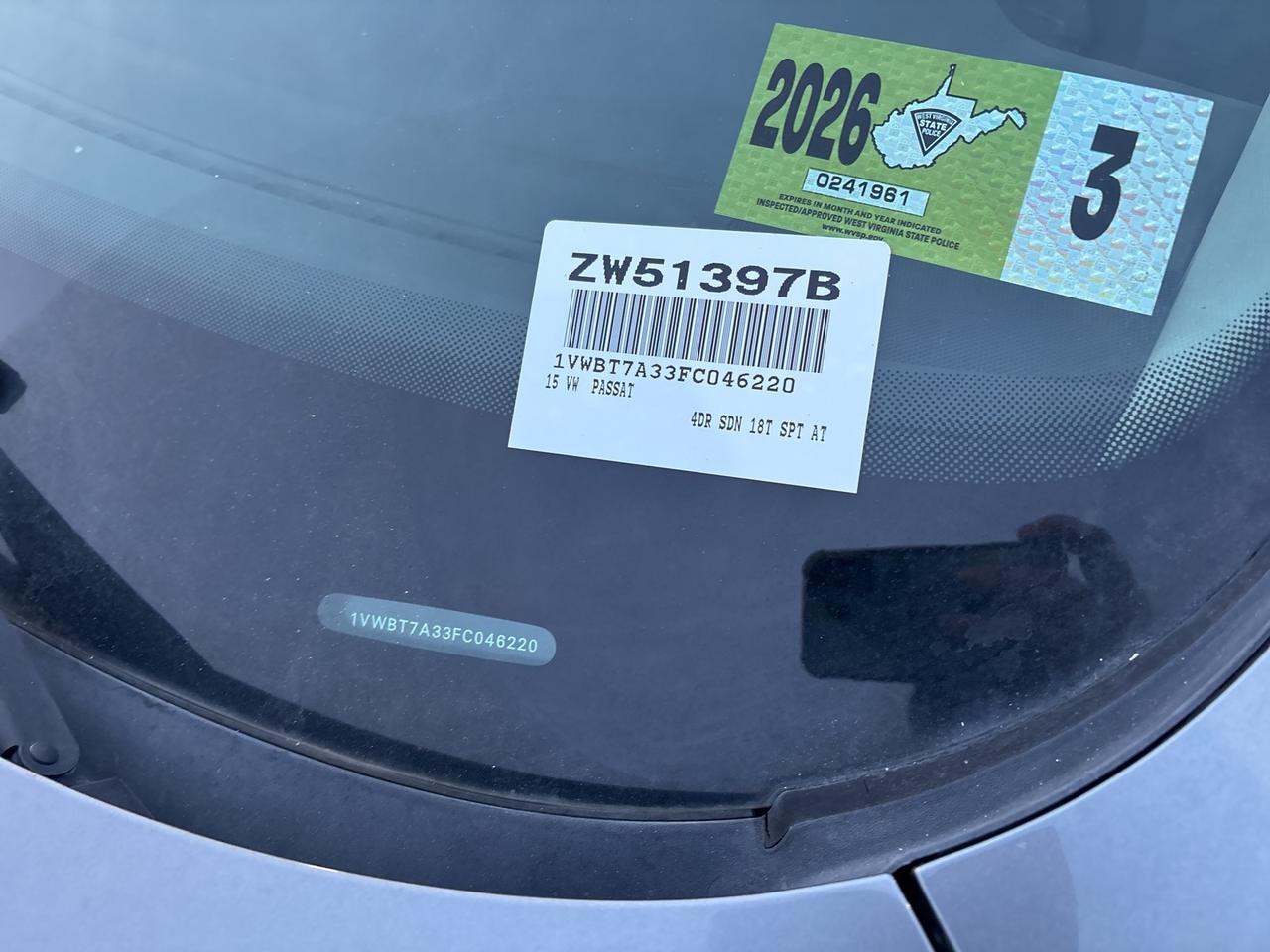 2015 Volkswagen Passat 1.8T Sport Hagerstown MD