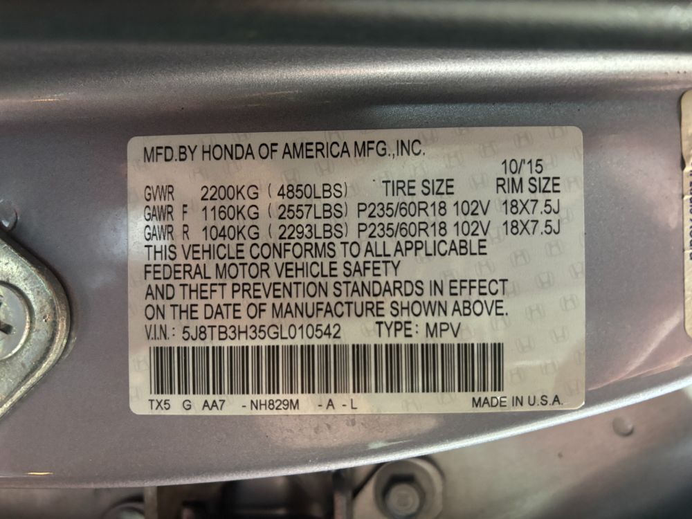 2016 Acura RDX AcuraWatch Plus Pkg Franklin OH