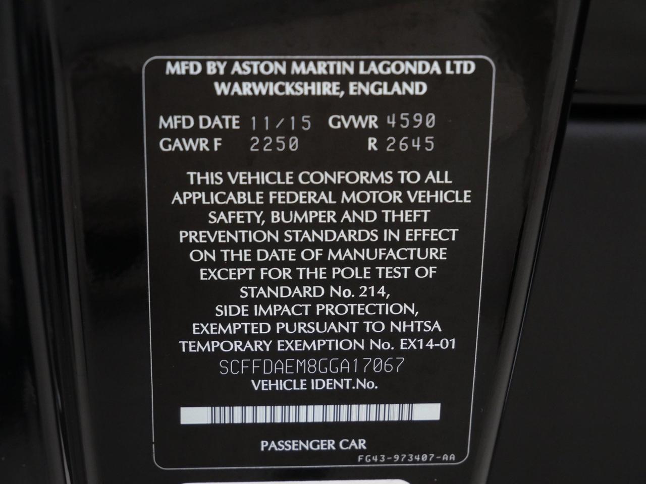 2016 Aston Martin DB9 GT GT Lawrence KS