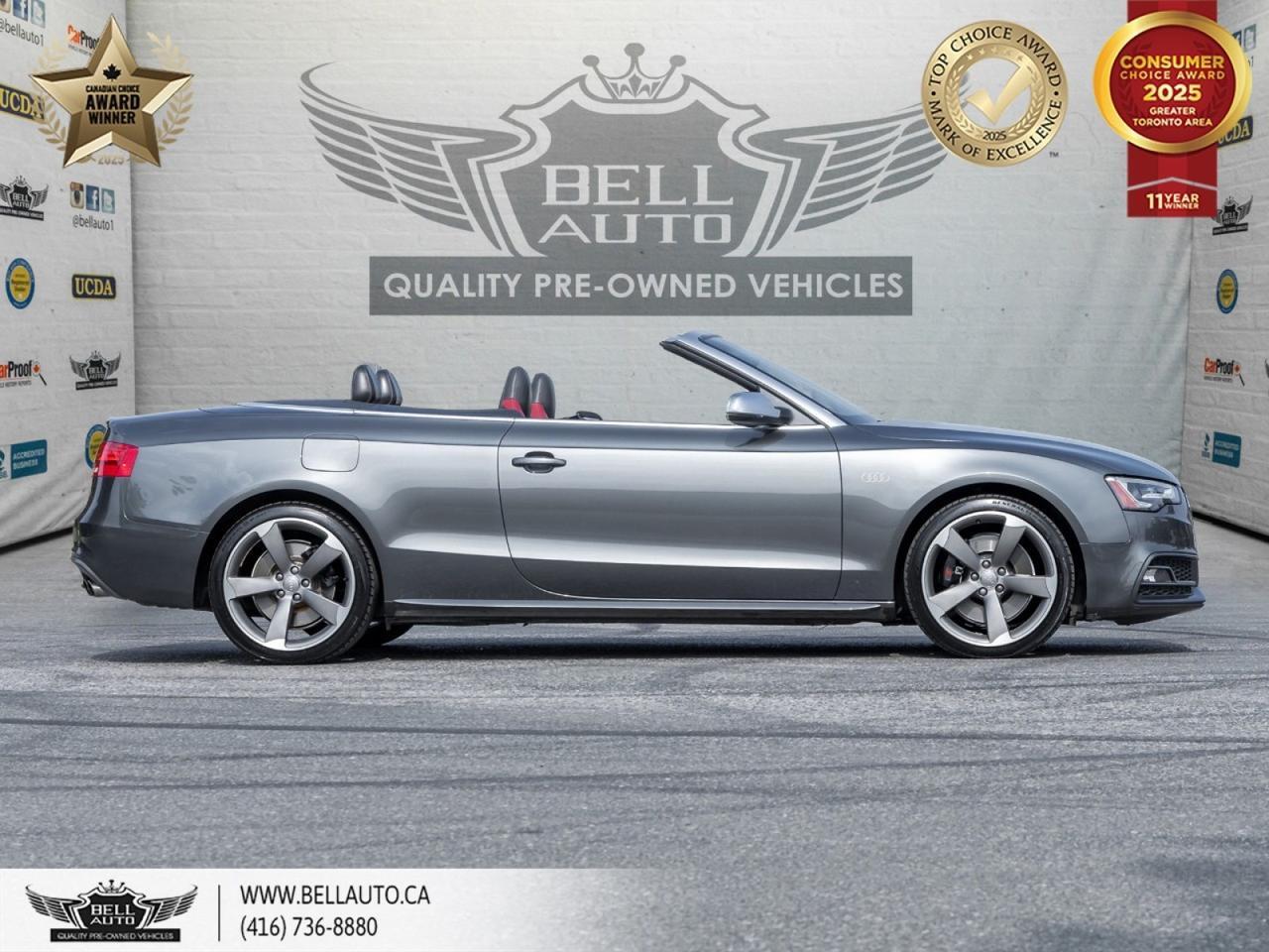 2016 Audi S5 CABRIOLET Technik, QUATTRO, CONVERTIBLE, REDLEATHER, NAVI, BACKUPCAM, B.SPOT, BANG&OLUFSENSOUND®, NOACCIDENT Toronto ON