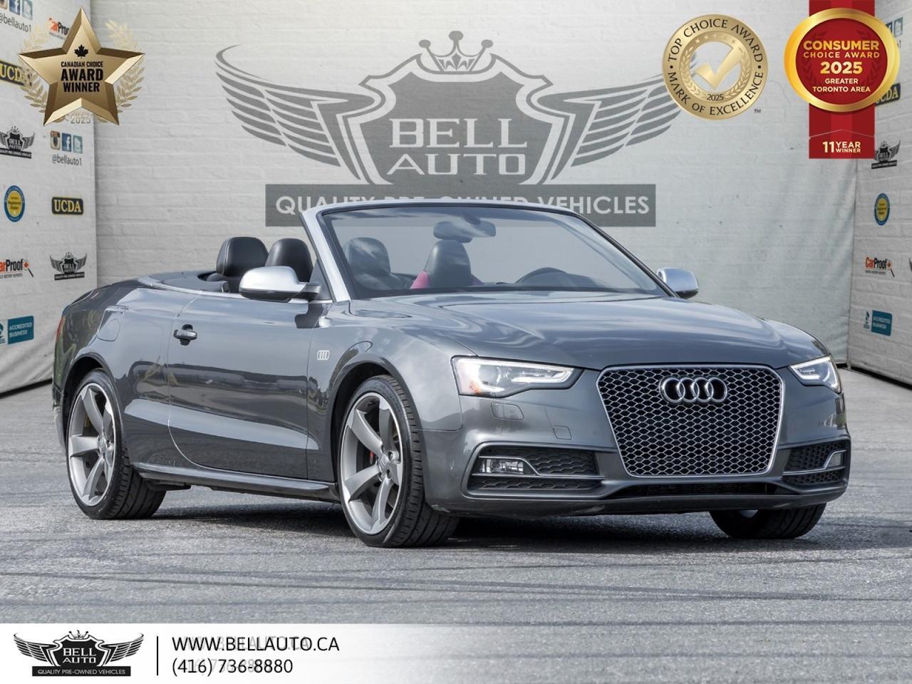 2016 Audi S5 CABRIOLET Technik, QUATTRO, CONVERTIBLE, REDLEATHER, NAVI, BACKUPCAM, B.SPOT, BANG&OLUFSENSOUND®, NOACCIDENT Toronto ON