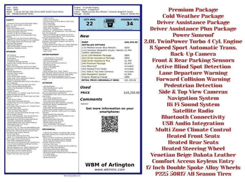 2016 BMW 3 Series 328i xDrive Sedan AWD