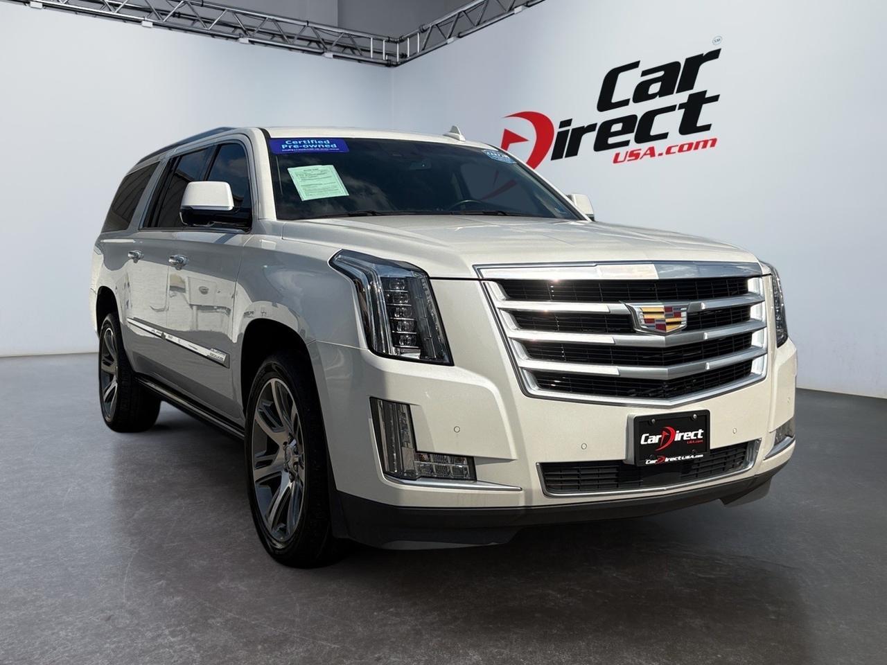2016 Cadillac Escalade ESV Premium Collection, POWER RUNNING BOARDS, ROOF RACKS, POWER LIFTGATE, BACKUP CAMERA, SUNROOF, HEATED & AC SEATS, POWER 3RD ROW SEATING, HEADS UP DISPLAY, NAVIGATION, BLIND SPOT ALERT, LANE KEEP ASSIST, FORWARD COLLISION ALERT, RIDE IN LUXURY!