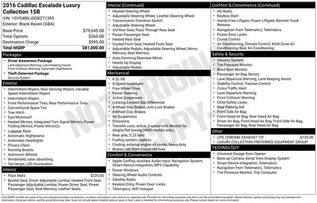 2016 Cadillac Escalade Luxury Raleigh NC