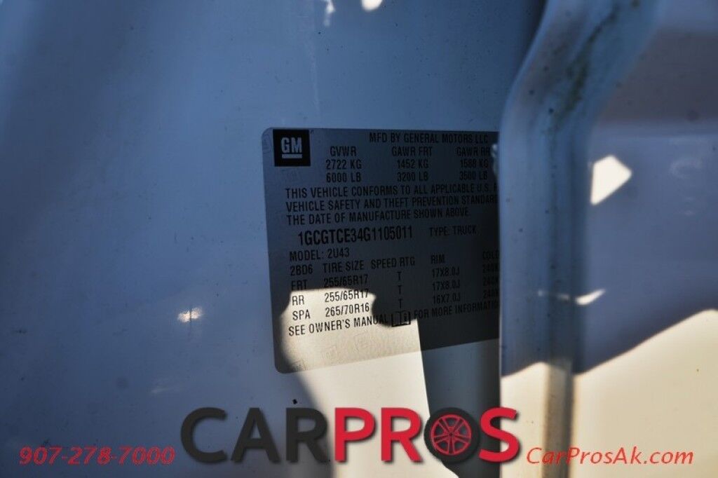 2016 Chevrolet Colorado LT - 4X4 - 3.6L V6 - Crew Cab - Front Leather Heated Seats - Fog Lights - Block Heater - Remote Start - Keyless Entry - Bluetooth - Automatic Climate Control - 1 Owner Anchorage AK