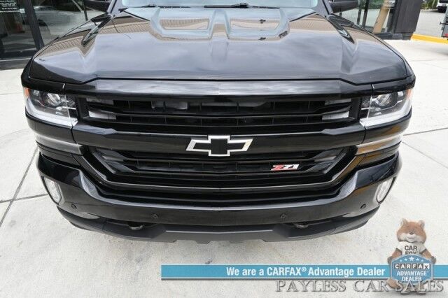 2016 Chevrolet Silverado 1500 LTZ / 4X4 / Crew Cab / 6.2L V8 / Midnight Edition / Z71 Off-Road & Plus Pkg / Auto Start / Heated & Cooled Leather Seats / Heated Steering / Bose Speakers / Sunroof / Bluetooth / Bedliner / Tow Pkg / Only 64K Miles Anchorage AK