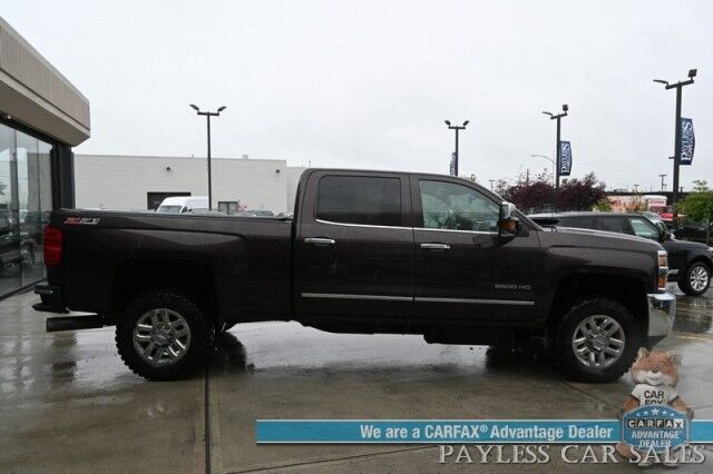 2016 Chevrolet Silverado 3500HD LTZ / 4X4 / Z71 Off-RD / Crew Cab / Turbo Diesel / Auto Start / Heated & Cooled Leather Seats / Heated Steering Wheel / Bose Speakers / Navigation / Sunroof / Tonneau Cover / Bed Liner / Tow Pkg / 1- Owner Anchorage AK