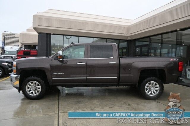 2016 Chevrolet Silverado 3500HD LTZ / 4X4 / Z71 Off-RD / Crew Cab / Turbo Diesel / Auto Start / Heated & Cooled Leather Seats / Heated Steering Wheel / Bose Speakers / Navigation / Sunroof / Tonneau Cover / Bed Liner / Tow Pkg / 1- Owner Anchorage AK
