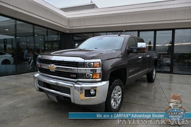 2016 Chevrolet Silverado 3500HD LTZ / 4X4 / Z71 Off-RD / Crew Cab / Turbo Diesel / Auto Start / Heated & Cooled Leather Seats / Heated Steering Wheel / Bose Speakers / Navigation / Sunroof / Tonneau Cover / Bed Liner / Tow Pkg / 1- Owner Anchorage AK