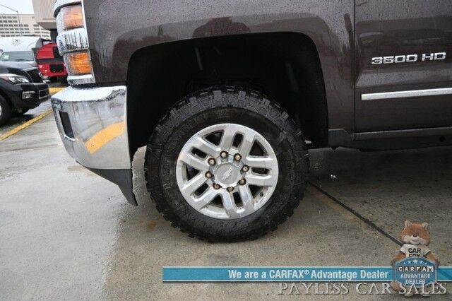 2016 Chevrolet Silverado 3500HD LTZ / 4X4 / Z71 Off-RD / Crew Cab / Turbo Diesel / Auto Start / Heated & Cooled Leather Seats / Heated Steering Wheel / Bose Speakers / Navigation / Sunroof / Tonneau Cover / Bed Liner / Tow Pkg / 1- Owner Anchorage AK