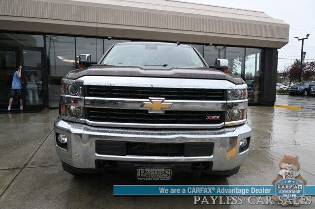 2016 Chevrolet Silverado 3500HD LTZ / 4X4 / Z71 Off-RD / Crew Cab / Turbo Diesel / Auto Start / Heated & Cooled Leather Seats / Heated Steering Wheel / Bose Speakers / Navigation / Sunroof / Tonneau Cover / Bed Liner / Tow Pkg / 1- Owner Anchorage AK