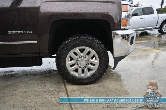 2016 Chevrolet Silverado 3500HD LTZ / 4X4 / Z71 Off-RD / Crew Cab / Turbo Diesel / Auto Start / Heated & Cooled Leather Seats / Heated Steering Wheel / Bose Speakers / Navigation / Sunroof / Tonneau Cover / Bed Liner / Tow Pkg / 1- Owner Anchorage AK