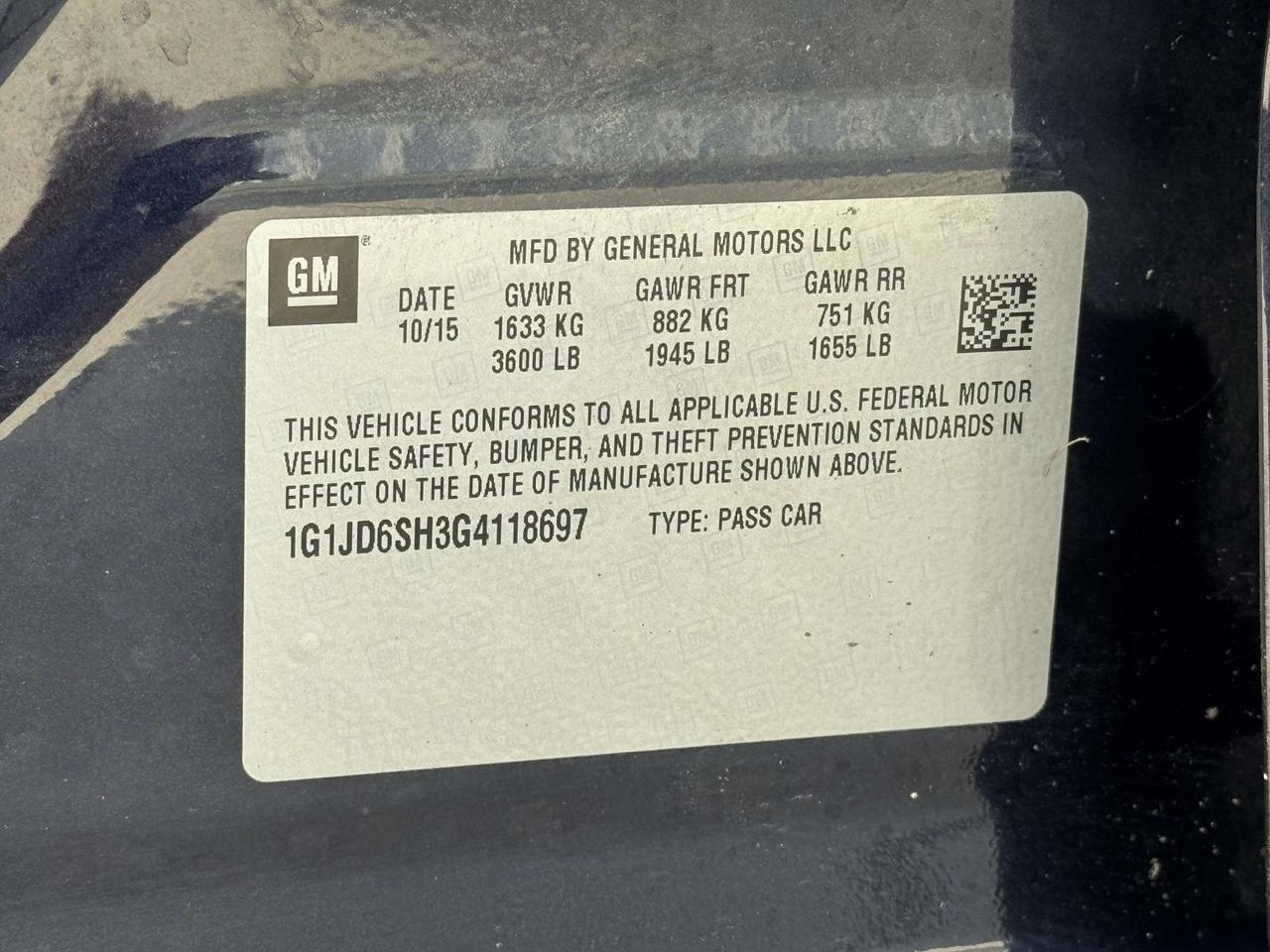 2016 Chevrolet Sonic LT Fredericksburg VA