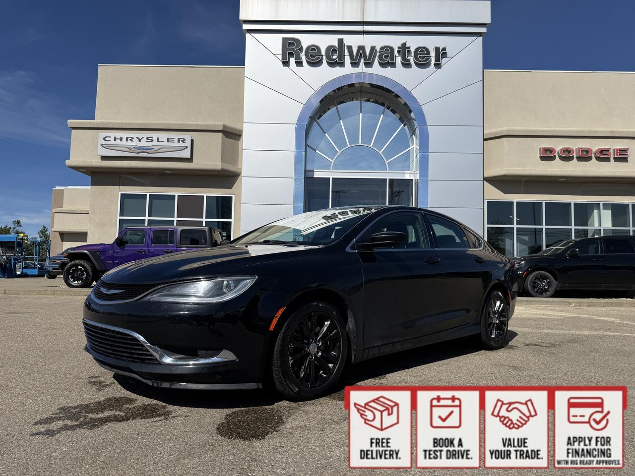 2016 Chrysler 200 Limited FWD Sedan | V6 Engine | Gloss Black | Sunroof | Touchscreen | Remote Start | Backup Camera