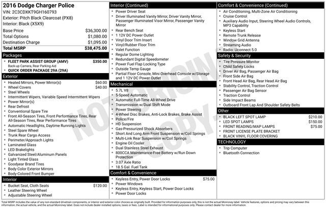 2016 Dodge Charger Police Raleigh NC