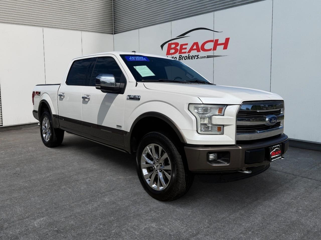 2016 Ford F-150 Lariat, HEATED/VENTILATED SEATS, MOONROOF, POWER RUNNING BOARDS, BED LINER, TOW PACKAGE, BACKUP CAMERA, POWER SLIDING REAR WINDOW, TOW HOOKS, POWER FOLDING MIRRORS, POWER MIRRORS, NAVIGATION, REMOTE START, LOW MILES!