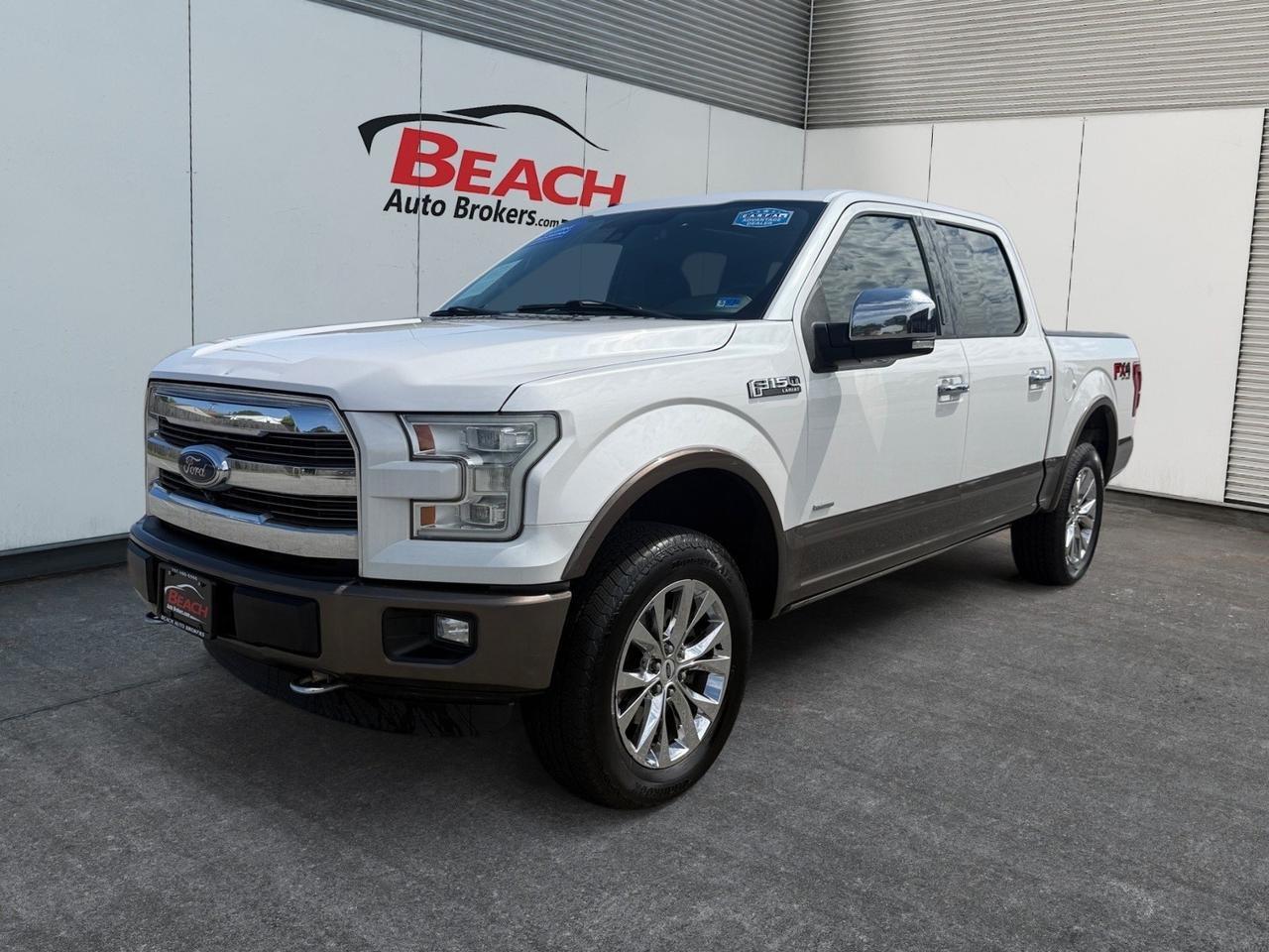2016 Ford F-150 Lariat, HEATED/VENTILATED SEATS, MOONROOF, POWER RUNNING BOARDS, BED LINER, TOW PACKAGE, BACKUP CAMERA, POWER SLIDING REAR WINDOW, TOW HOOKS, POWER FOLDING MIRRORS, POWER MIRRORS, NAVIGATION, REMOTE START, LOW MILES!