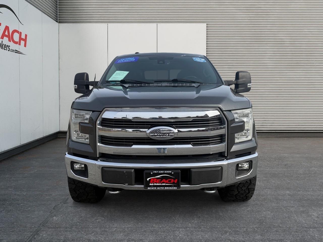 2016 Ford F-150 Lariat, POWER RUNNING BOARDS, TOW HOOKS, TOW PACKAGE, POWER SLIDING REAR WINDOW, MOONROOF, HEATED AND VENTILATED SEATS, HEATED REAR SEATS, BED RUG, POWER AND HEATED MIRRORS, BACKUP CAMERA, MOONROOF, LOW MILES! Norfolk VA