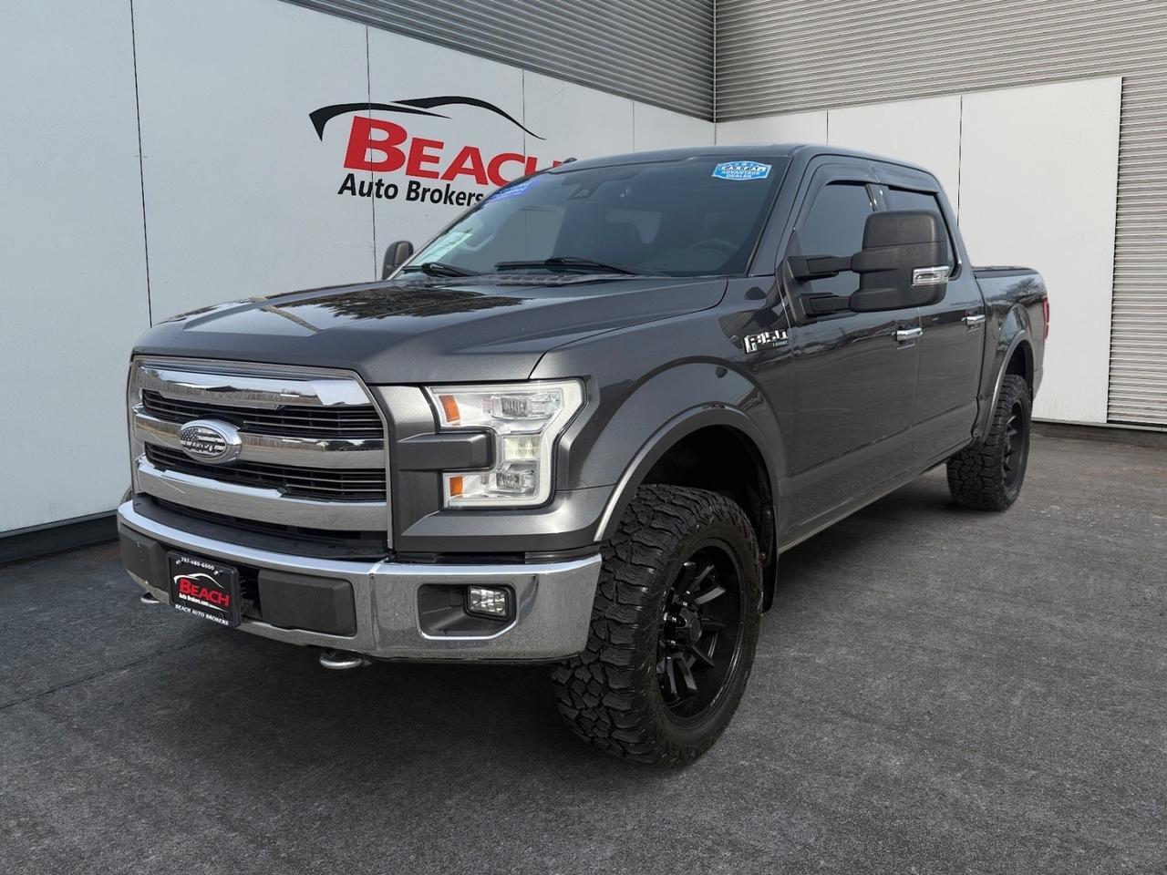 2016 Ford F-150 Lariat, POWER RUNNING BOARDS, TOW HOOKS, TOW PACKAGE, POWER SLIDING REAR WINDOW, MOONROOF, HEATED AND VENTILATED SEATS, HEATED REAR SEATS, BED RUG, POWER AND HEATED MIRRORS, BACKUP CAMERA, MOONROOF, LOW MILES!