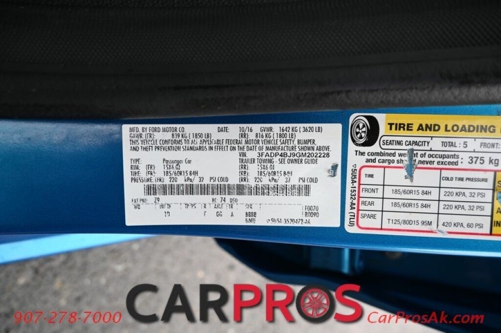 2016 Ford Fiesta SE - Automatic - Heated Front Seats - Cruise Control - Automatic Climate Control - Power Mirrors Windows & Door Locks - Aluminum Wheels Anchorage AK