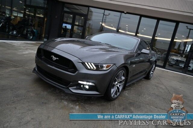 2016 Ford Mustang GT Premium / 6-Spd Manual / 5.0L V8 / Heated & Cooled Leather Seats / Navigation / Bluetooth / Back Up Camera / Shaker Audio / Rockford Fosgate Subwoofer / Keyless Entry & Start / Cruise Control / Only 20k Miles / 1-Owner Anchorage AK