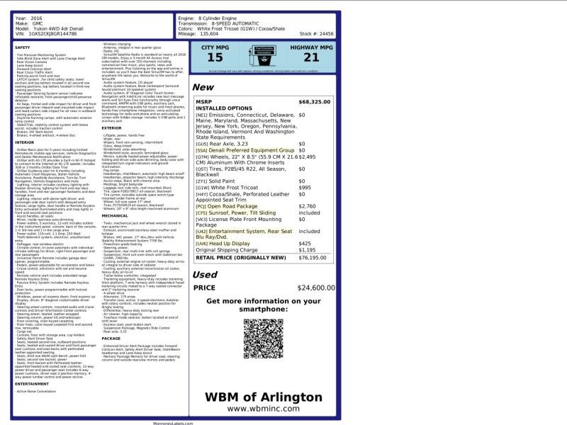 2016 GMC Yukon Denali Arlington VA