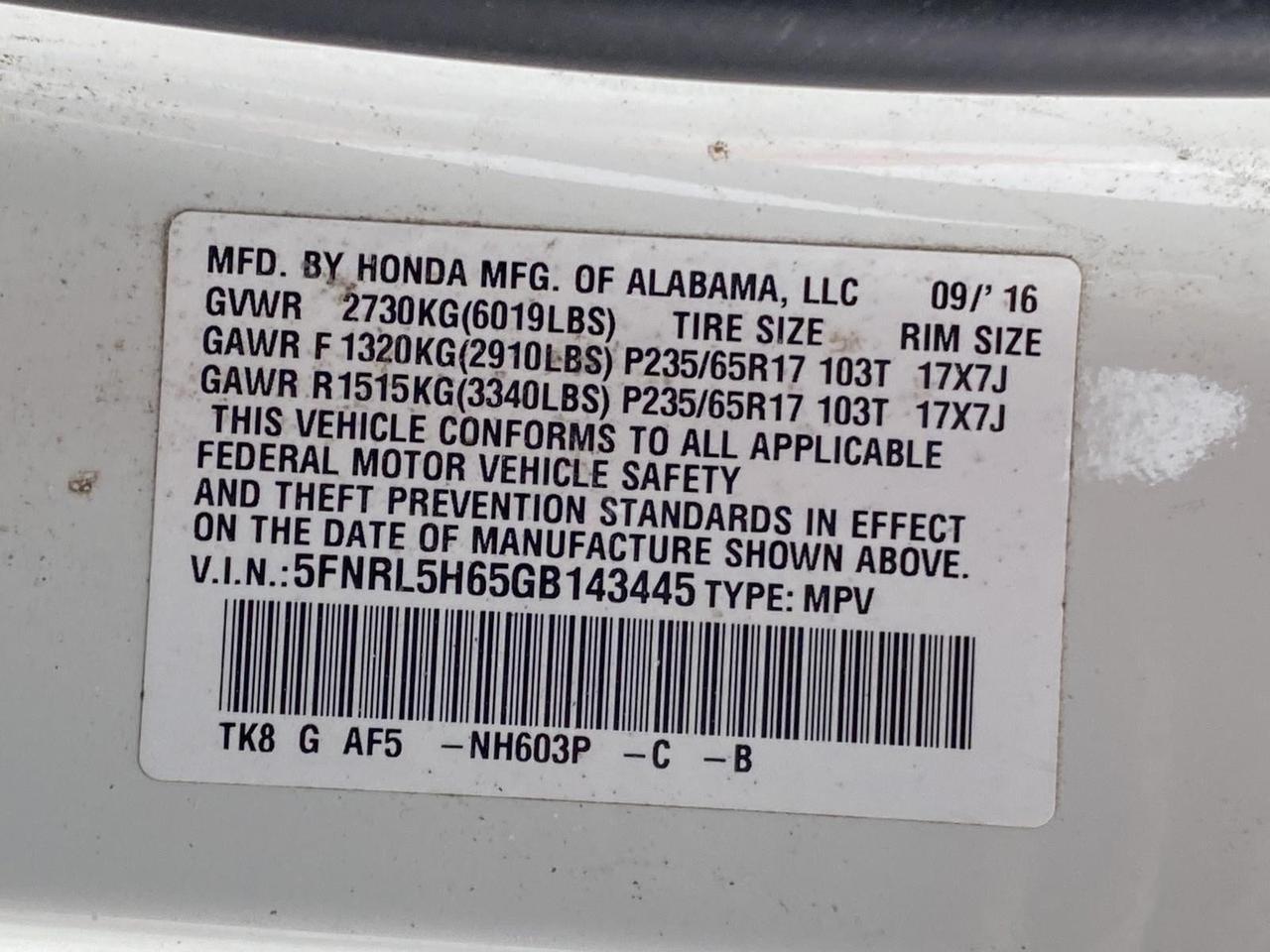 2016 Honda Odyssey EX-L Richmond Hill NY