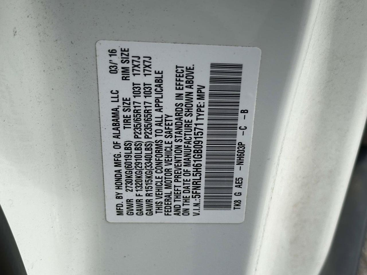 2016 Honda Odyssey EX-L Alexandria VA