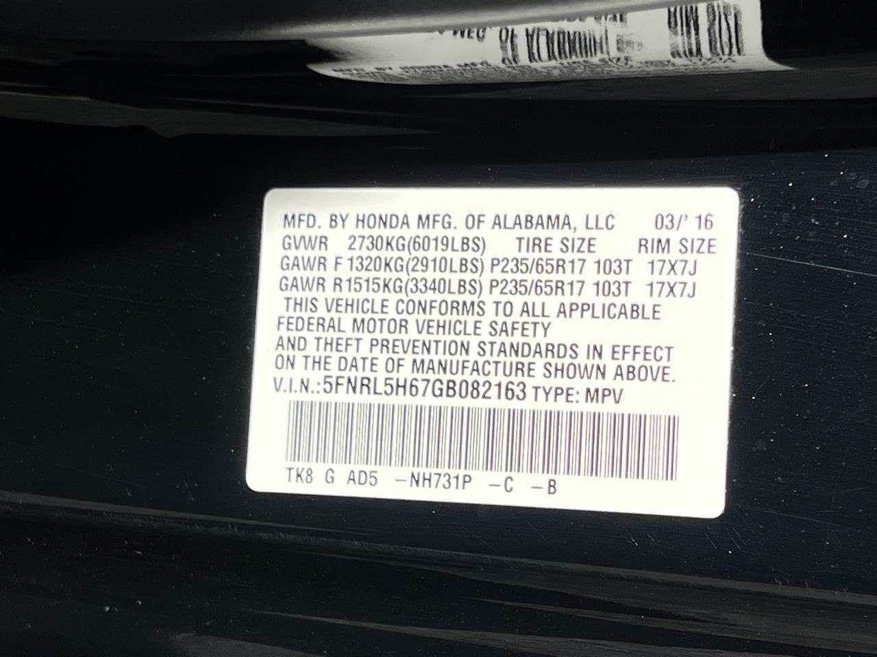 2016 Honda Odyssey EX-L Chantilly VA