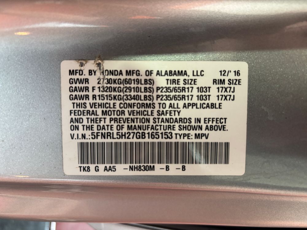 2016 Honda Odyssey LX Franklin OH