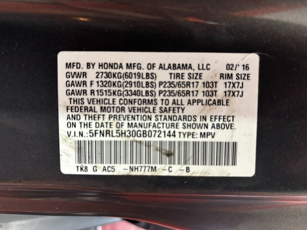2016 Honda Odyssey SE Franklin OH