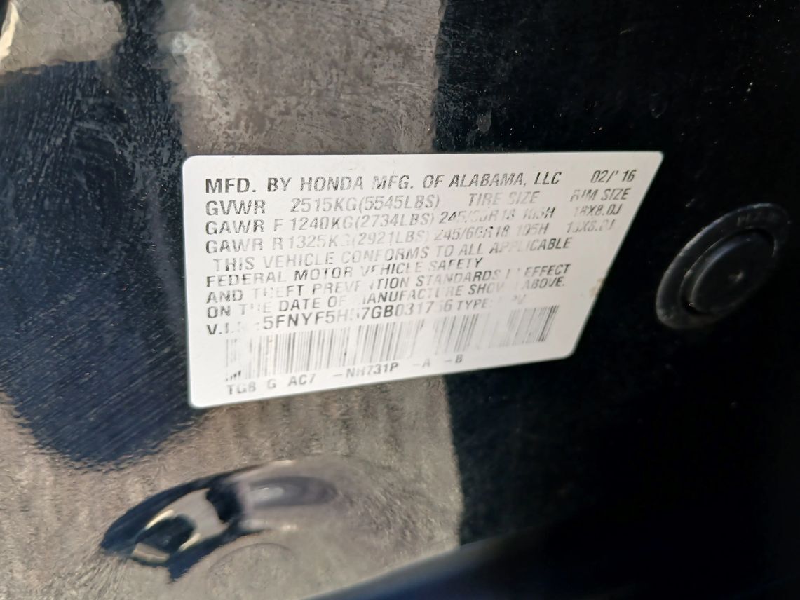 2016 Honda Pilot EX-L Sport Utility 4D Maitland FL