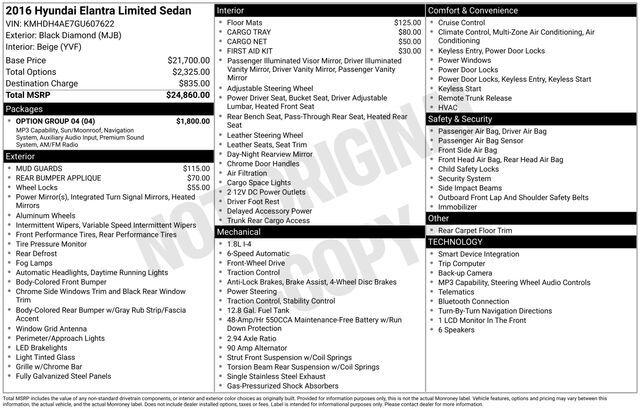 2016 Hyundai Elantra Limited Raleigh NC