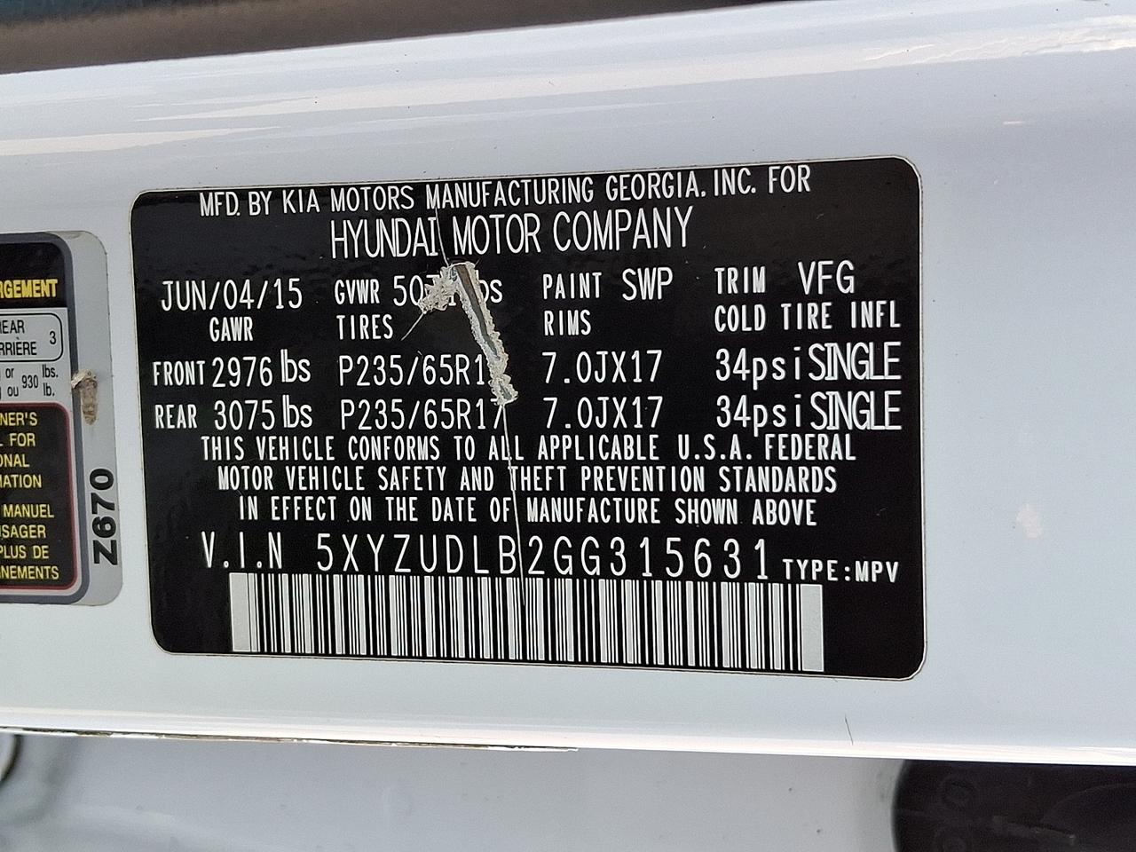 2016 Hyundai Santa Fe Sport 2.4L Vineland NJ