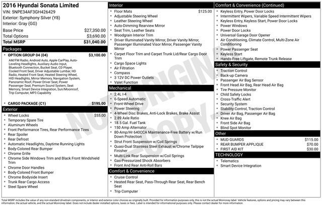 2016 Hyundai Sonata Limited Raleigh NC