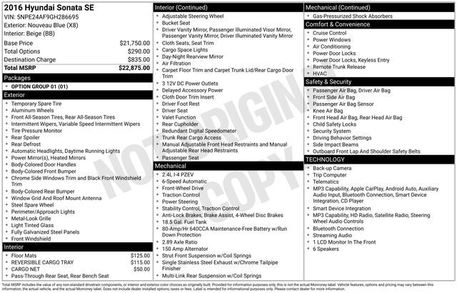 2016 Hyundai Sonata SE Raleigh NC