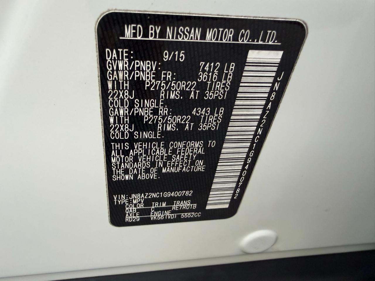 2016 Infiniti QX80 4WD 4dr Jacksonville FL
