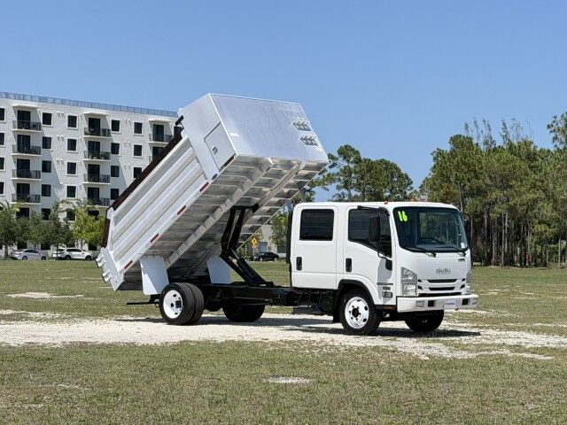2016 Isuzu NPR-HD Crew Cab GAS 14' Aluminum Landscape Slanted Dump Truck