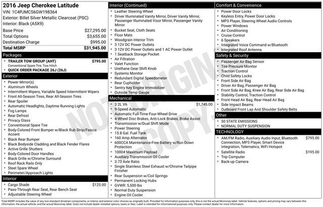 2016 Jeep Cherokee Latitude Raleigh NC