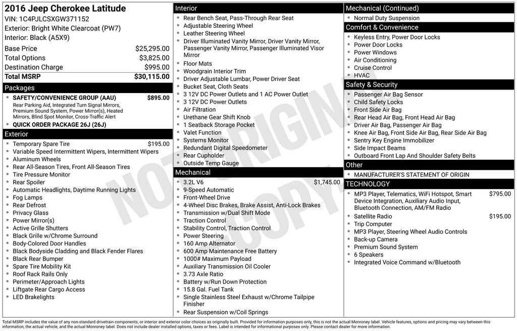 2016 Jeep Cherokee Latitude Tucson AZ