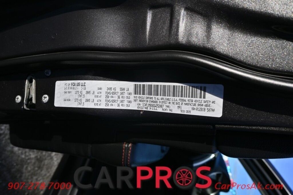 2016 Jeep Cherokee Trailhawk - 4X4 - 3.2L V6 - Heated Leather Seats - Heated Steering Wheel - Remote Start - Bluetooth - Backup Camera - Tow Package - Block heater Anchorage AK