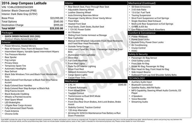 2016 Jeep Compass Latitude Raleigh NC