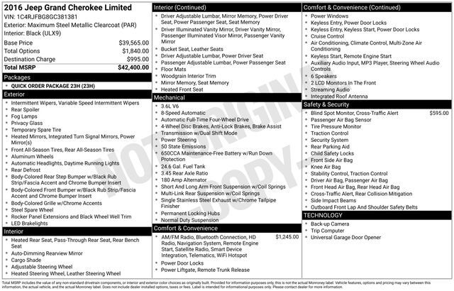 2016 Jeep Grand Cherokee Limited Raleigh NC