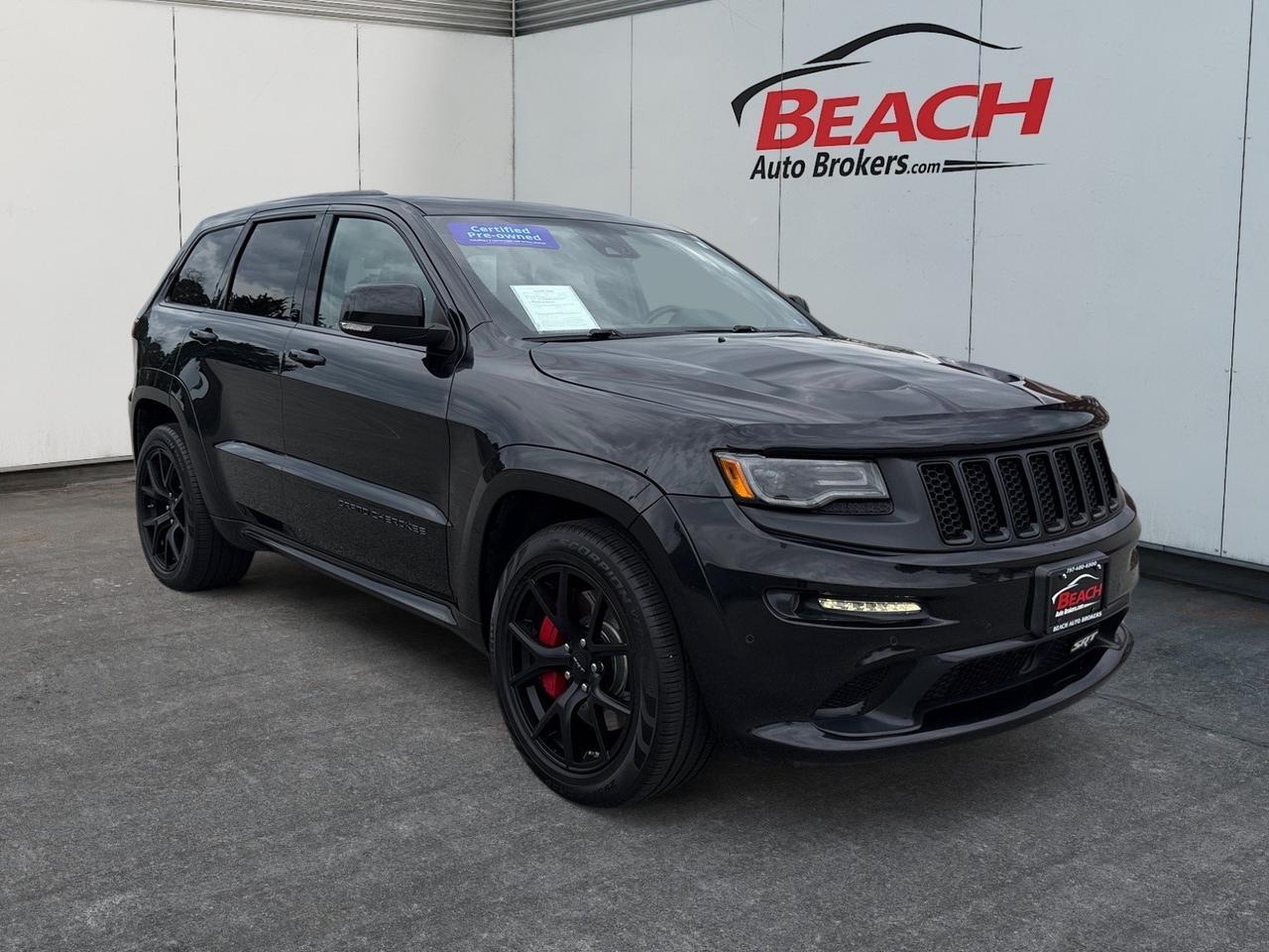 2016 Jeep Grand Cherokee SRT Night, HEATED/VENTILATED SEATS, HEATED REAR SEATS, BLUETOOTH, BACKUP CAMERA, POWER/HEATED MIRRORS, UNIVERSAL GARAGE DOOR OPENER, REMOTE START, HARMAN/KARDON SPEAKERS, MOONROOF, LOW MILES, CLEAN CARFAX, BUILT FOR SPEED READY TO ROAR!