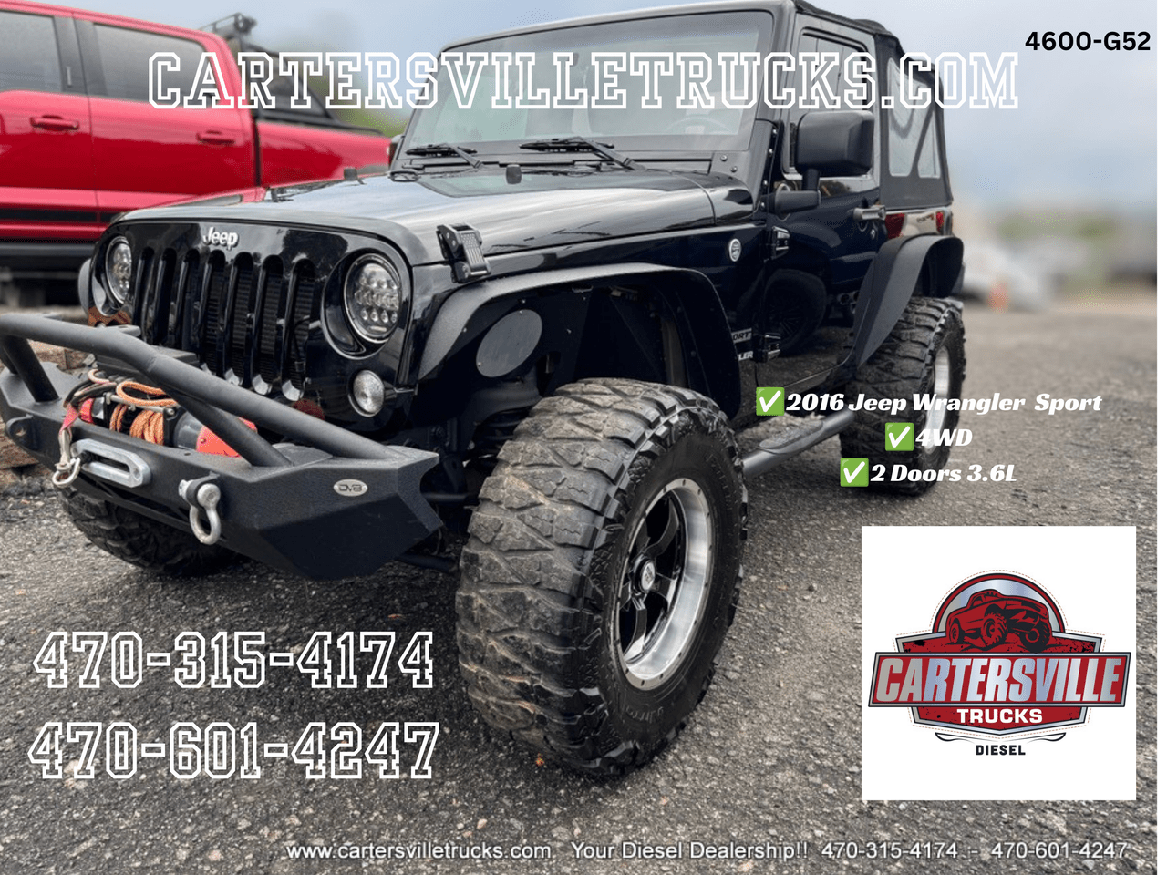 2016 Jeep Wrangler Sport 4X4 - LIFTED - MUD GRAPS