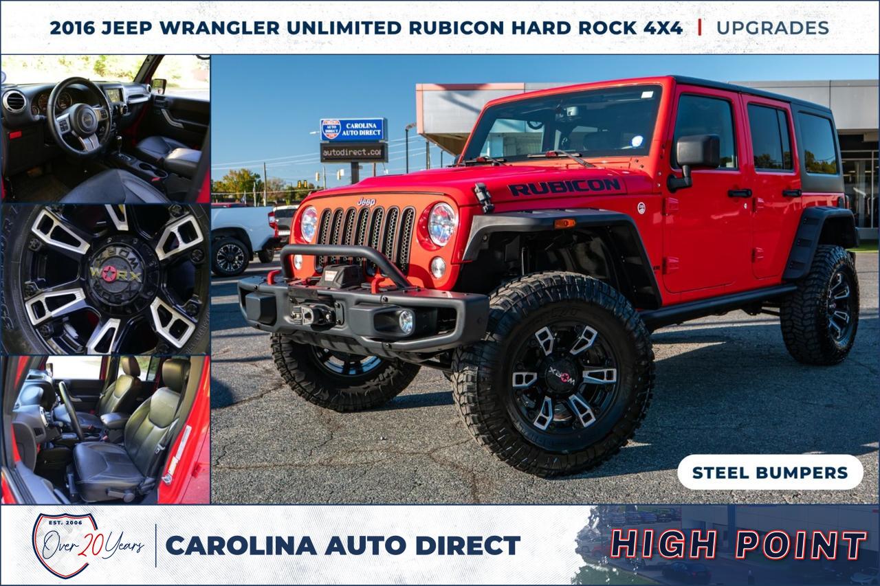 2016 Jeep Wrangler Unlimited Rubicon Hard Rock 4X4 / UPGRADES / Leather Seats